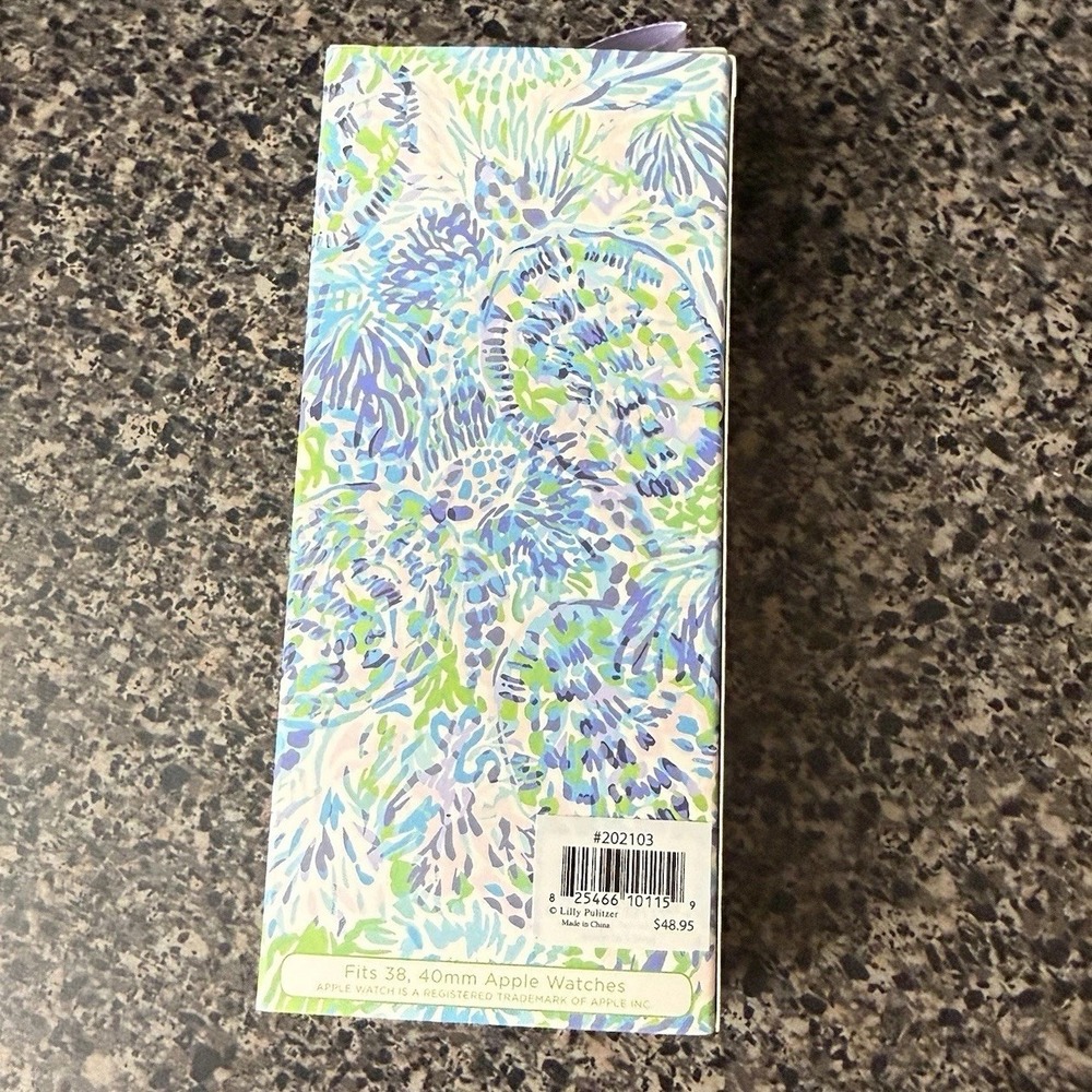 Lilly Pulitzer Leather Apple Watch Strap Band 38mm/40mm Shell Of A Party Multi - Picture 4 of 10